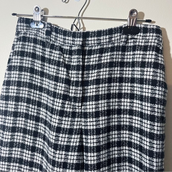 Zara Basic Plaid Tartan Wool Blend 3 Pocket Trouser Pants XS - Picture 4 of 10
